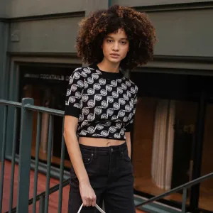 Women's Golf Ball Motif Knitted Top