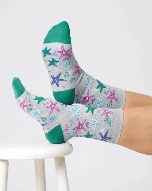Womens Starfish Bamboo Sock - Mid Grey Marl